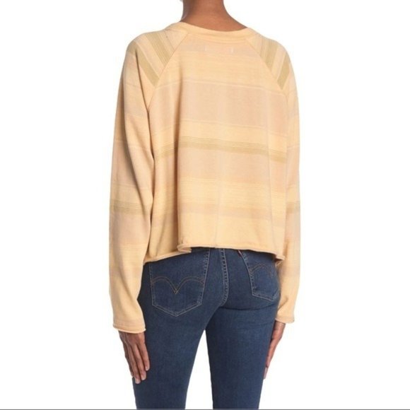 FREE PEOPLE Baja Striped Long Sleeve T-Shirt - Prosecco NWT - Picture 3 of 4